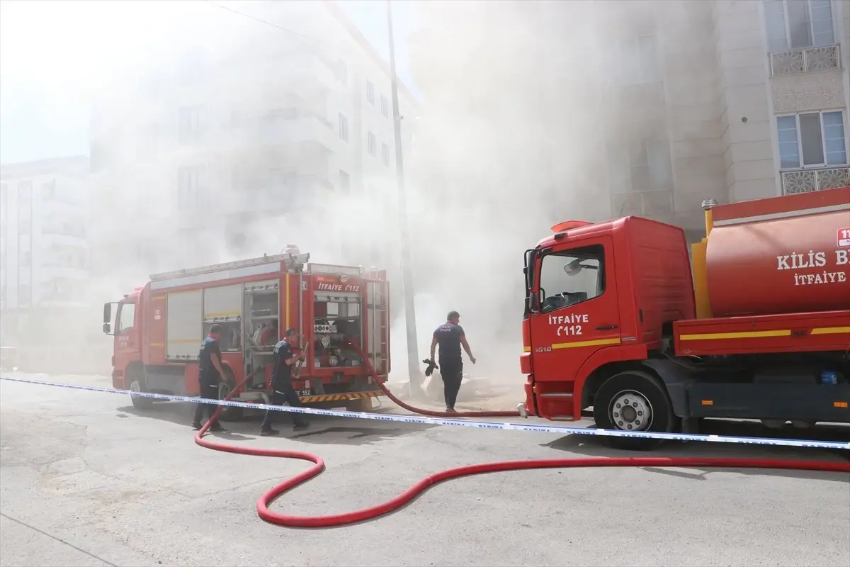 Kilis’te Tekstil Atölyesinde Yangın