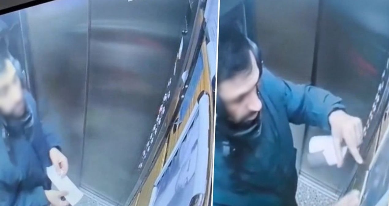 Atatürk portresine çirkin saldırı: Asansördeki görüntüler tepki çekti